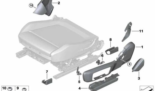 EXTERNAL MOLDING RIGHT HIGHER RAIL 52107493662 FOR BMW G14, G15. Original BMW.
