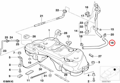Sleeve di combustibile OEM 1611118331 per BMW E38. BMW originale.