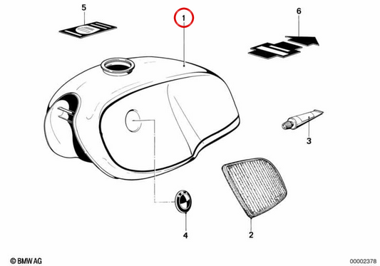 Serbatoio di carburante di stampa OEM 16111452283 per BMW E31, E32, E34. BMW originale.