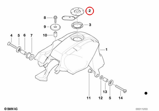 Tube d'introduction OEM 16112309124 pour BMW K1200GT, K1200RS. BMW Motorrad d'origine.