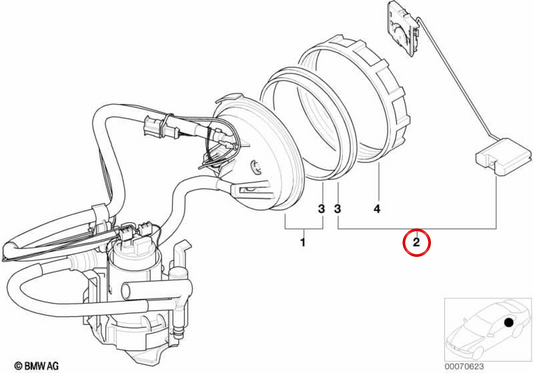 Sensor de nivel de combustible OEM 16116753453 para BMW E52. Original BMW.