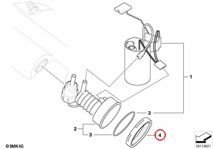 Thread cover OEM fuel deposit 16116760285 for BMW E85, E86, E89. Original BMW.