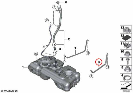 ** OEM 16117318624 Support de fixation gauche pour BMW F39, F45, F46, F48, F49, F60. BMW original.