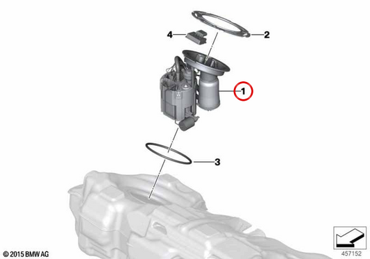 Bomba de combustible OEM 16117325137 para BMW F45, F46, F48, F39, F60. Original BMW.
