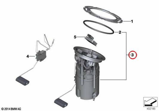 Pompe à carburant avec AID DROIT OEM 16117360996 pour BMW F25, F26. BMW d'origine.