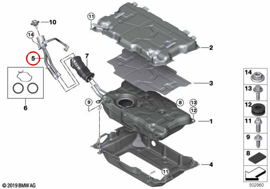 OEM -Kraftstofffüllrohr 16117404088 für BMW G01, G02. Original BMW.