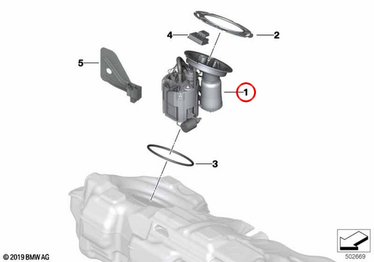 Pompe à carburant OEM 16117473446 pour BMW G20, G21, G22, G23, G26. BMW d'origine.
