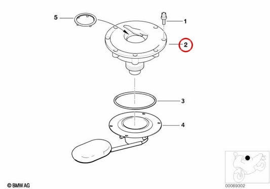 Tappo serbatoio carburante OEM 16117685458 per moto BMW F 650 GS, F 650 GS Dakar, G 650 GS, R 1200 GS, R 1200 RT, K 1200 S, K 1200 GT… e altri. Originale BMW Motorrad.