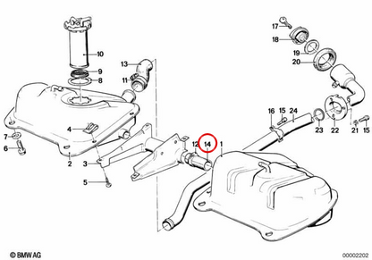 BMW -Schlauch 3 E21 (OEM 16121176795). Original BMW.