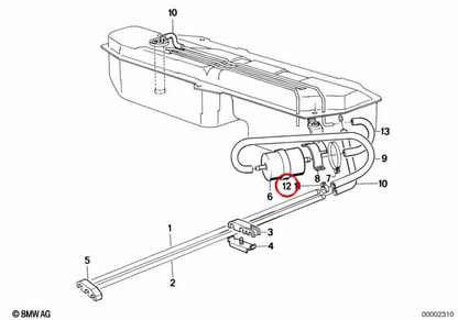 Goma Board OEM 16121179884 per BMW E30. BMW originale.