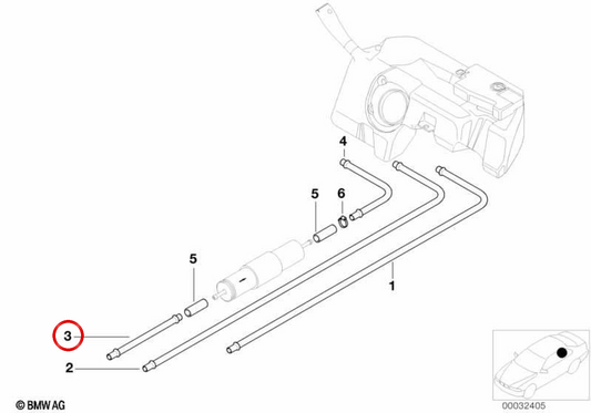 Pipe d'alimentation en carburant OEM 16121183042 pour BMW E36 et Z3. BMW d'origine.