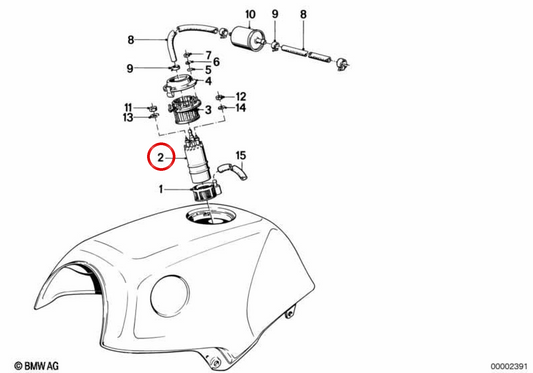 Bomba de gasolina OEM 16121461576 para motos BMW K100, K1100 RS, K75, K1... y más. Original BMW Motorrad.