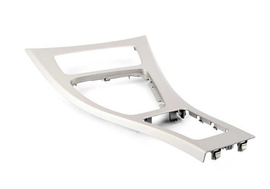 Embellecedor consola central delantera satinado OEM 51169197236 para BMW E90, E91, E92, E93 (316d, 316i, 318d, 318i). Original BMW.