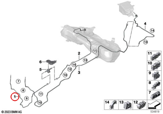 OEM 16125A02170 Tipe d'alimentation en carburant pour la série BMW 5 G60, G61. BMW d'origine.