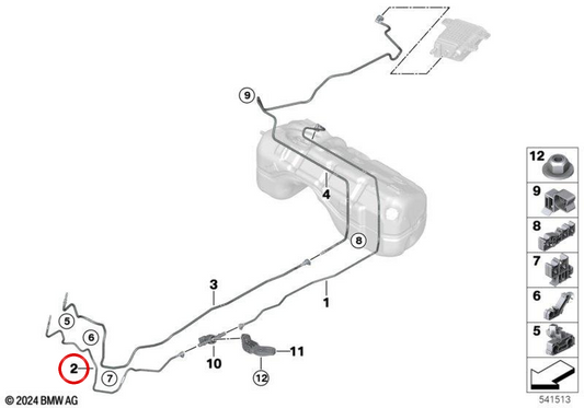 OEM 16125A37C05 Pipe di afflusso anteriore per BMW X3 G45 (2023–2025), x2 G45 (2025–…). BMW originale.