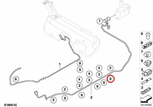 Perno filettato corto OEM 16126766237 per MINI Countryman F60, BMW Serie 1 E81, E87, F20, Serie 3 E90, F30, X1 E84, X3 F25... e altro ancora. BMW e MINI originali.