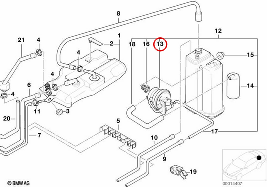 Bomba de diagnóstico de vazamento OEM 16131184968 para BMW E36, E39, E38, Z3. BMW genuíno.