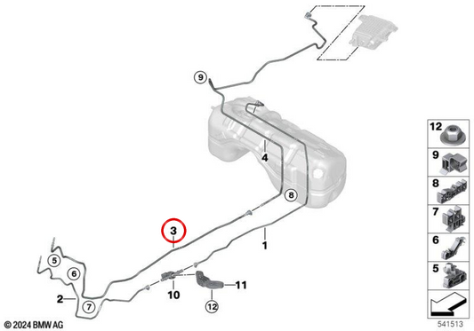 OEM 16135A37C49 Tubo di spazzamento anteriore per BMW X3 (G45), Z4 (G45). BMW originale.