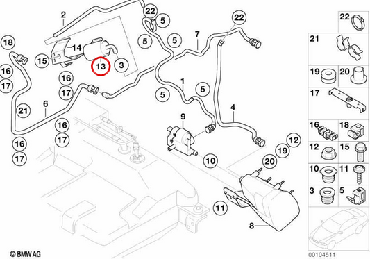 OEM -Brennstoffpartikelfilter 16136752716 für BMW E52. Original BMW.
