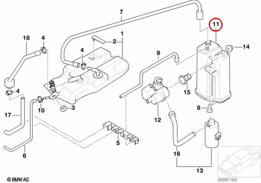OM Filtre de carbone actif 16136757557 pour BMW E39. BMW d'origine.