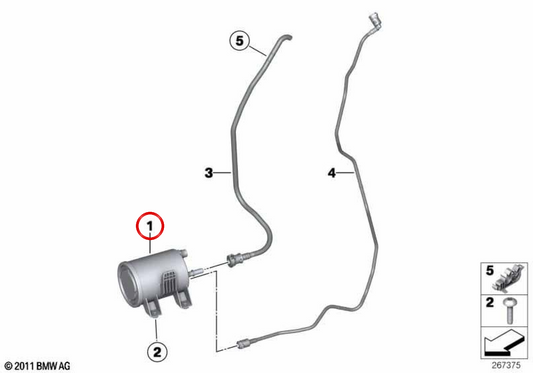 Filtre de carbone actif OEM 16137244150 pour BMW F20, F21, F22, F23, F87, F30, F31, F34, F80, F32, F33, F36, F82, F83. BMW d'origine.