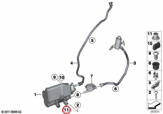 Séparateur de dépôt de carburant OEM 16137299053 pour BMW F20, F22, F23, F87, F30, F31, F34, F35, F80, F32, F33, F36, F82, F83. BMW d'origine.