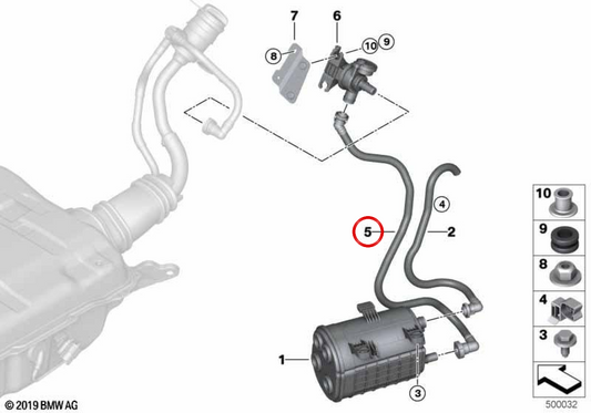 OEM -Lüftungsrohr 16137439943 für BMW G05, G06. Original BMW.