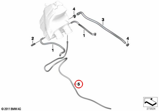 Durite de valve à conduit papillon OEM 16137718338 pour motos BMW C 600 Sport, C 650 Sport, C 650 GT, R 900 RT, R 1200 RT... et plus. Original BMW Motorrad.