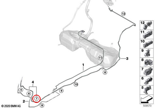 Clip OEM 16138742807 für BMW G80, G81, G82, G83, G05, F95, G06, F96, G07. Original BMW.