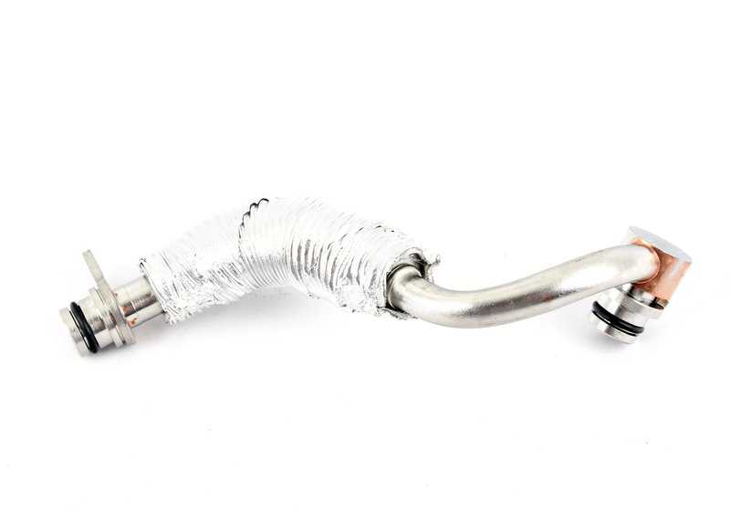 Tubo de retorno refrigeración del turbo OEM 11537558900 para BMW E82, E88, E90, E90N, E91, E91N, E92, E92N, E93, E93N, E60N, E61N, F01, F02, E71, E89. Original BMW.