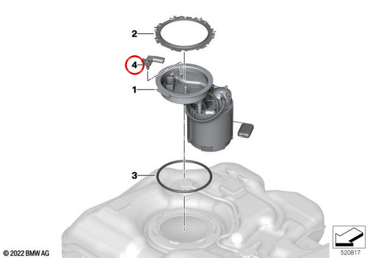 OEM-Temperatursensor 16139485669 für BMW 1er F70, 2er F74, 5er G60, X1 U11, X3 G45... und mehr. Original BMW.