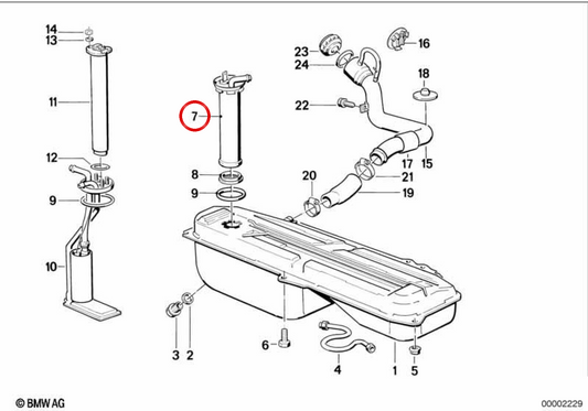 Fuel du réservoir en métal OEM 16141154627 pour BMW E30. BMW d'origine.