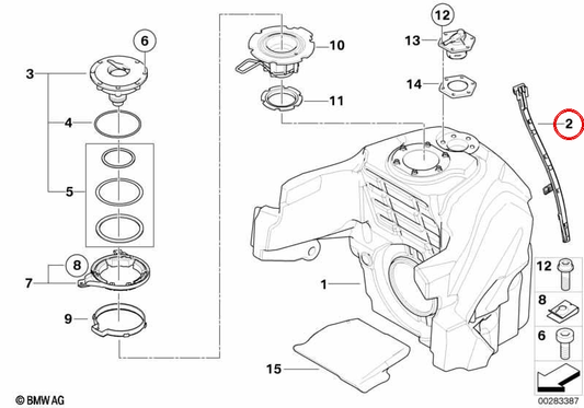 Sensore del livello del carburante OEM 16141600132 per motociclette BMW K1200S, R1200GS, K1200R, K1200GT, R1200RT ... e altro. BMW MOTORAD originale.