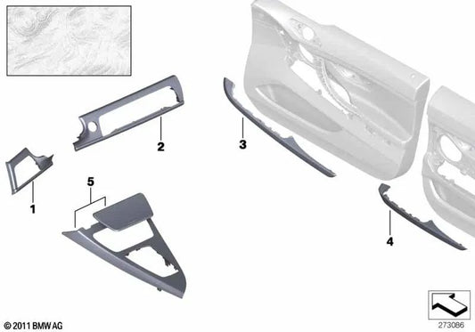 Enoto in legno per la console centrale per la BMW 6 F06, F13 (OEM 51168032882). BMW originale