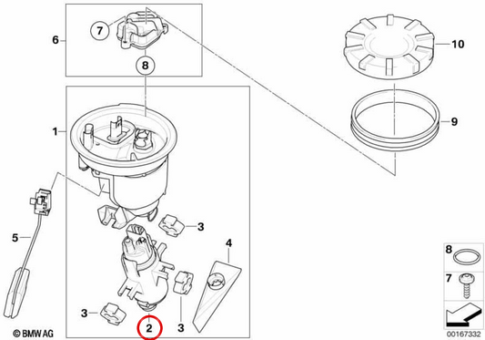 OEM-Kraftstoffpumpe 16147680379 für BMW Motorräder R 1200 GS, R 1200 RT, R 1200 ST, R 1200 S, HP2, K 1200 S, K 1300 S, K 1200 R, K 1300 R, K 1200 GT, K 1300 GT … und mehr. Original BMW Motorrad