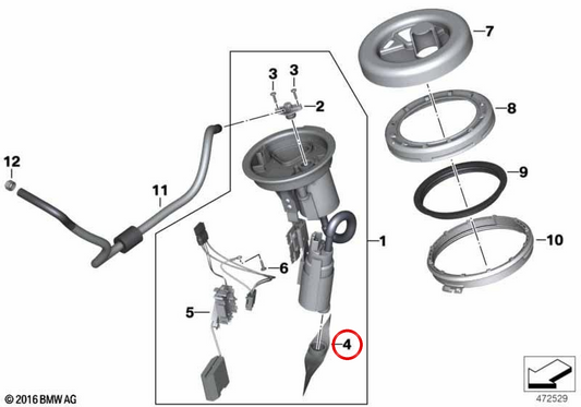Penela de combustível OEM 16147708314 Para motocicletas BMW F 700 Gs, F 800 gt, F 800 s, F 800 St, F 650 Gs, F 800 gs ... e muito mais. BMW Motorrad original.