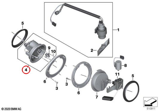 Filtre à carburant OEM 16148414916 pour motos BMW R18, R18 Classic, R18 B, R18 Transcontinental et plus. BMW Motorrad d'origine.