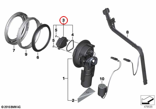 Bomba de combustível eletrônica OEM 16148523697 para motocicletas BMW R1200GS, R1200RT, K1300S, K1600GTL... e muito mais. Originais BMW Motorrad.