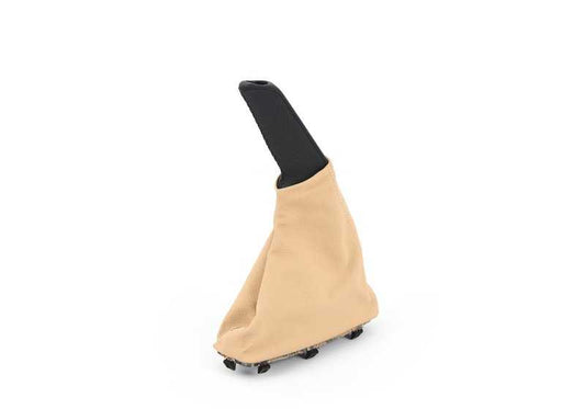 Cubierta de palanca de freno de mano Sandbeige OEM 34423424442 para BMW X3 E83, X3 E83 LCI. Original BMW.