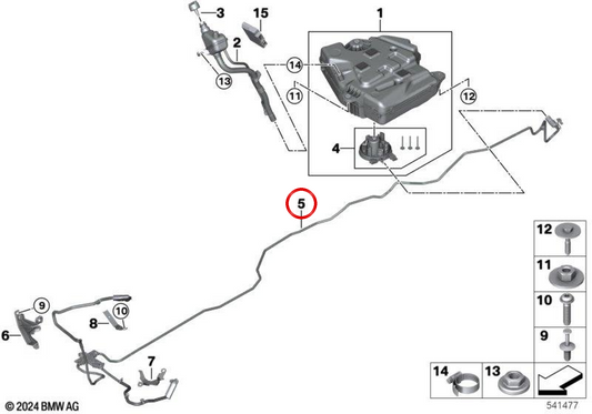Cabo de dosagem do sistema SCR OEM 16195A68488 para BMW X3 40d xDrive G45 (desde 05/2025). Original BMW.