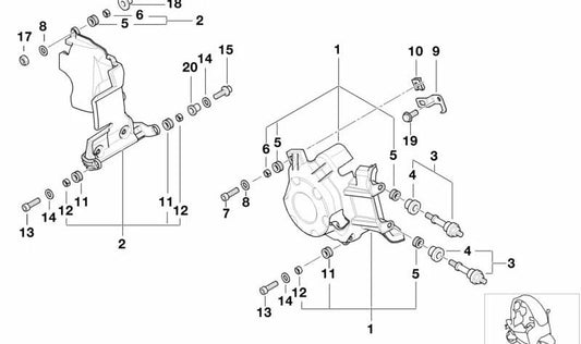 Bucha de borracha OEM 11147651418 para BMW Motorrad C1 (0191, 0192) 12V Automático. Originais BMW Motorrad.