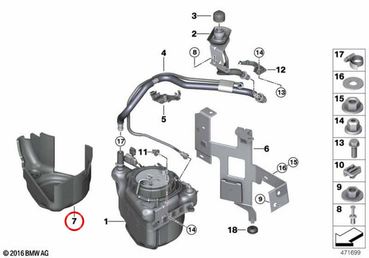 Aislamiento suporte SCR ativo OEM 16197204981 para BMW X5 E70, X5 E70 LCI, X6 E71 xDrive30d... e mais. Original BMW