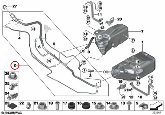 SCRY SYSTEM OEM 16197287107 pour BMW F10, F11, F07, F01, F02, F04. BMW d'origine.