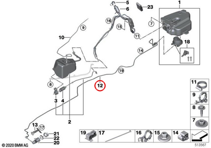 OEM PUBLE COMBUSTRO 16197377949 per BMW G32. BMW originale.