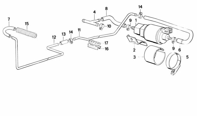 Tubo per BMW E34, E32 (OEM 64121384432). BMW originale.