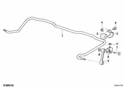 Supporto in gomma stabilizzatore per BMW E36, E24 (OEM 33551129700). BMW originale.