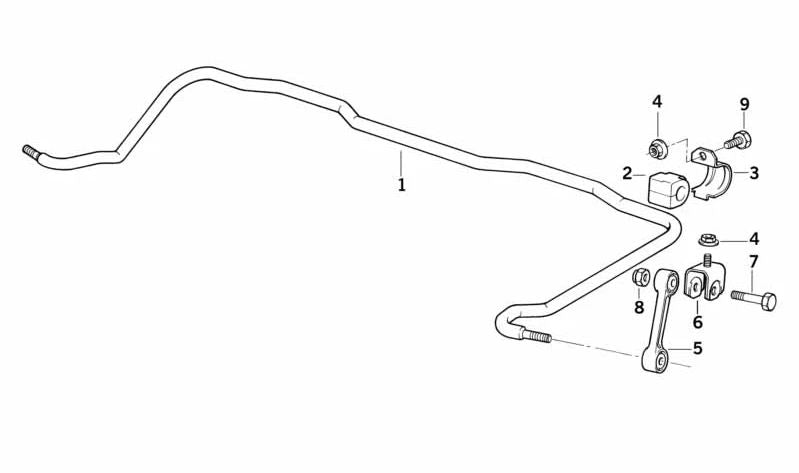 Heckstabilisator für BMW 3 E36 -Serie (OEM 33551090317). Original BMW.
