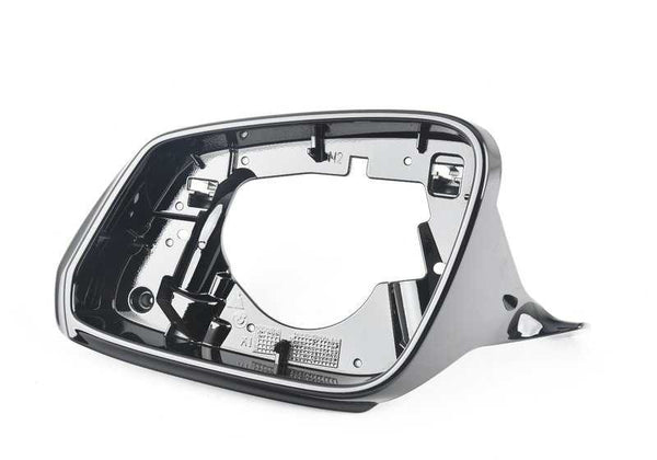 Soporte izquierdo de retrovisor Shadow-Line OEM 51167308643 para BMW F07, F10, F11, F06, F12, F13, F01, F02. Original BMW.