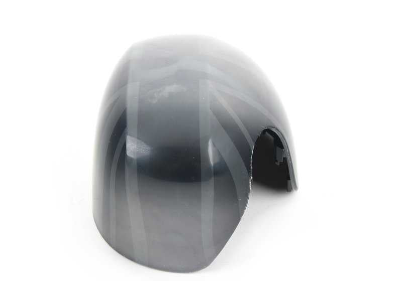 Carcasa espejo retrovisor exterior Night Jack OEM 51162465793 para MINI F54, F55, F56, F57, F60. Repuesto original MINI, fácil de instalar, alta resistencia y diseño exclusivo. Apta para lavados automáticos.