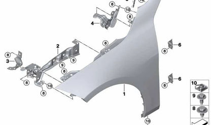Refuerzo lateral derecho OEM 41007450384 para BMW Serie 1 F40 y Serie 2 Gran Coupé F44. Original BMW.